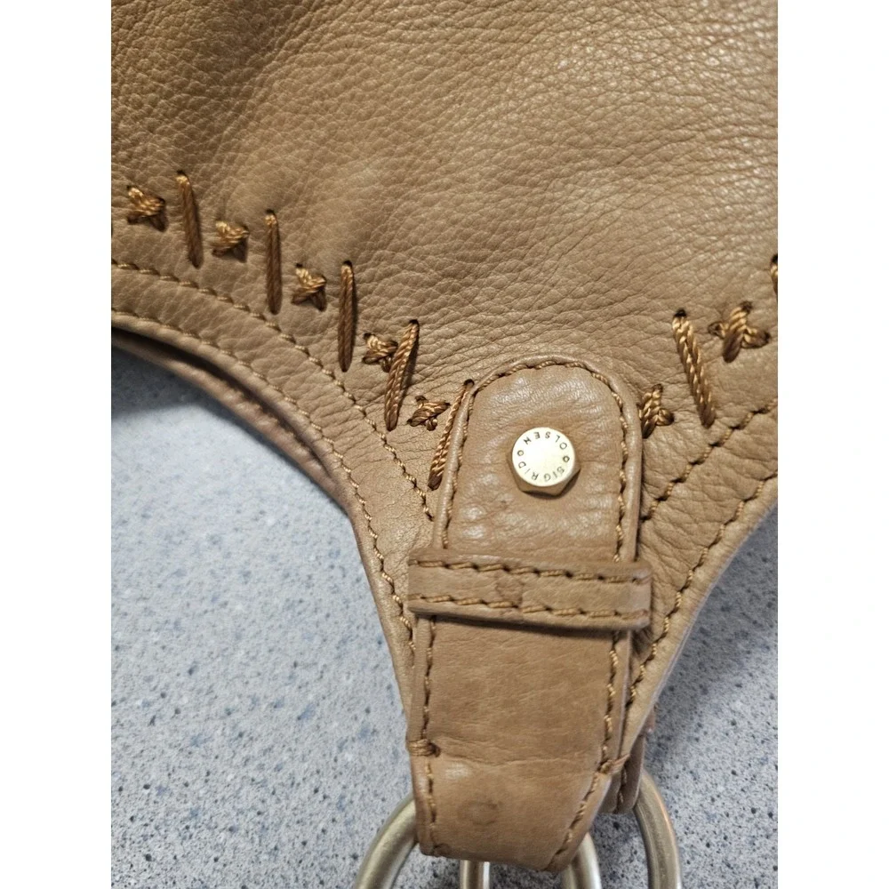 Sigrid Olsen Vintage HoBo‎ Camel Color Leather Shoulder Bag Good Clean